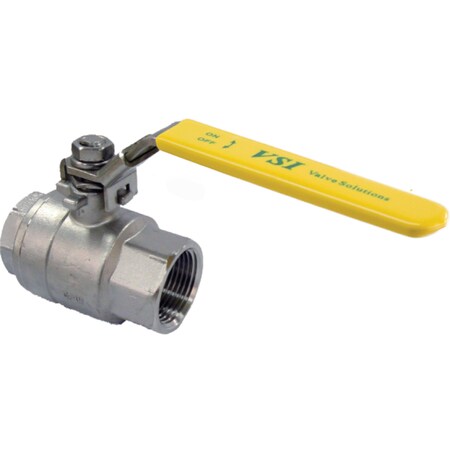 Valve Solutions Inc (Vsi) 1/2" Stainless Steel Ball Valve, Full Port, NPTF, Lever Operator .50"S8000-S2H